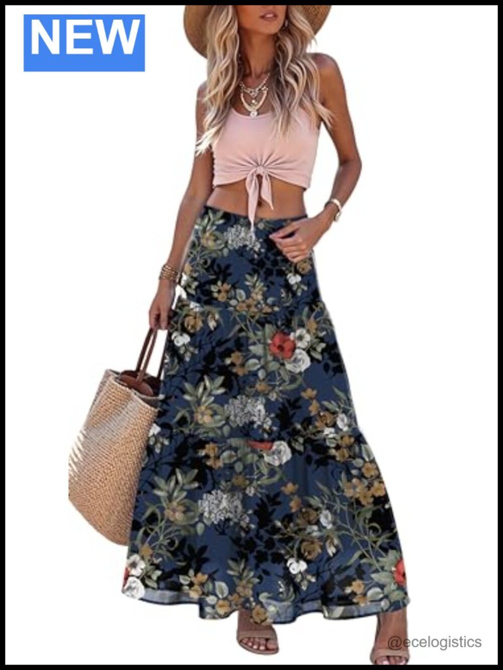 Women's Pleated Chiffon Maxi Skirt High Waist A-Line Flowy